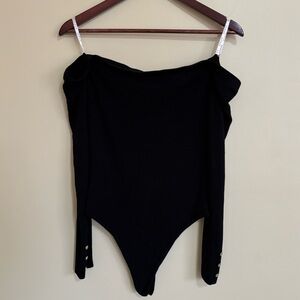 Guess| Black Off the Shoulder Knit Bodysuit Sz XL